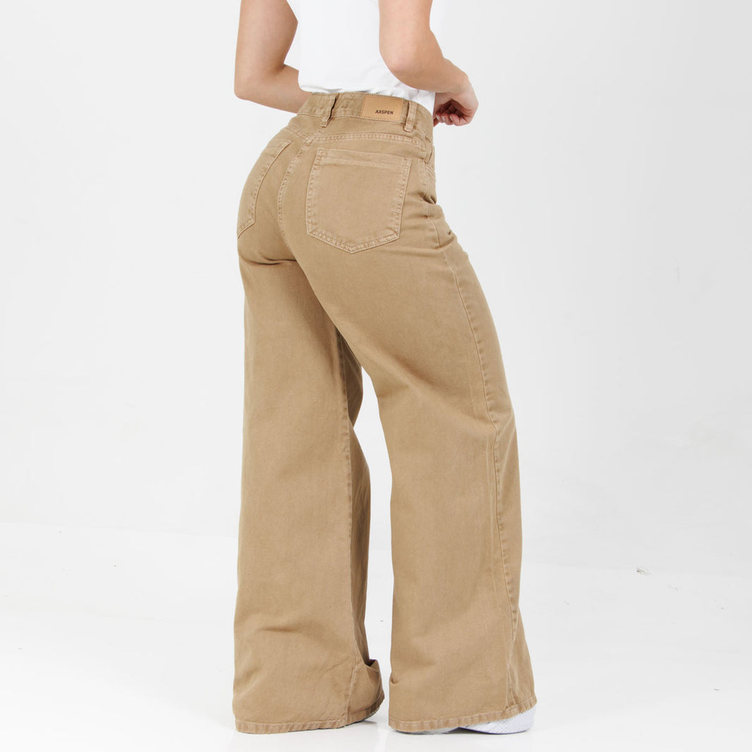 Jean Axspen Wide Leg Ax-2921 Camel Rigido